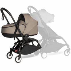 BABYZEN Kinderwagen YOYO 0+ Connect Black Mit Liegewanne Taupe