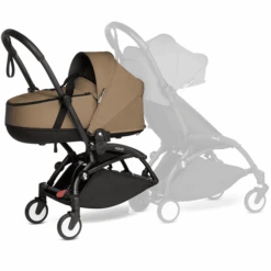 BABYZEN Kinderwagen YOYO 0+ Connect Black Mit Liegewanne Toffee