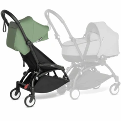 BABYZEN Kinderwagen YOYO 6+ Connect Black Mit Textilset Peppermint