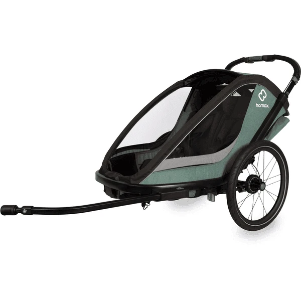 Hamax Kinderfahrradanhänger Cocoon ONE Mit Verstellbarer Schlafposition Green/black 3 Hamax Kinderfahrradanhänger Cocoon ONE Mit Verstellbarer Schlafposition Green/black