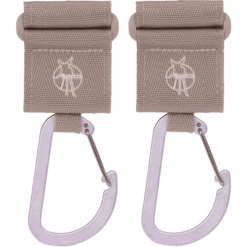 LÄSSIG Kinderwagenhaken 2er Set Karabiner Beige