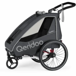 Qeridoo® Kinderfahrradanhänger QUPA 1 Grey